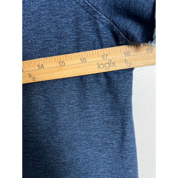 Max Jeans women's blue pullover dress size M denim look, short sleeve - Picture 6 of 9
